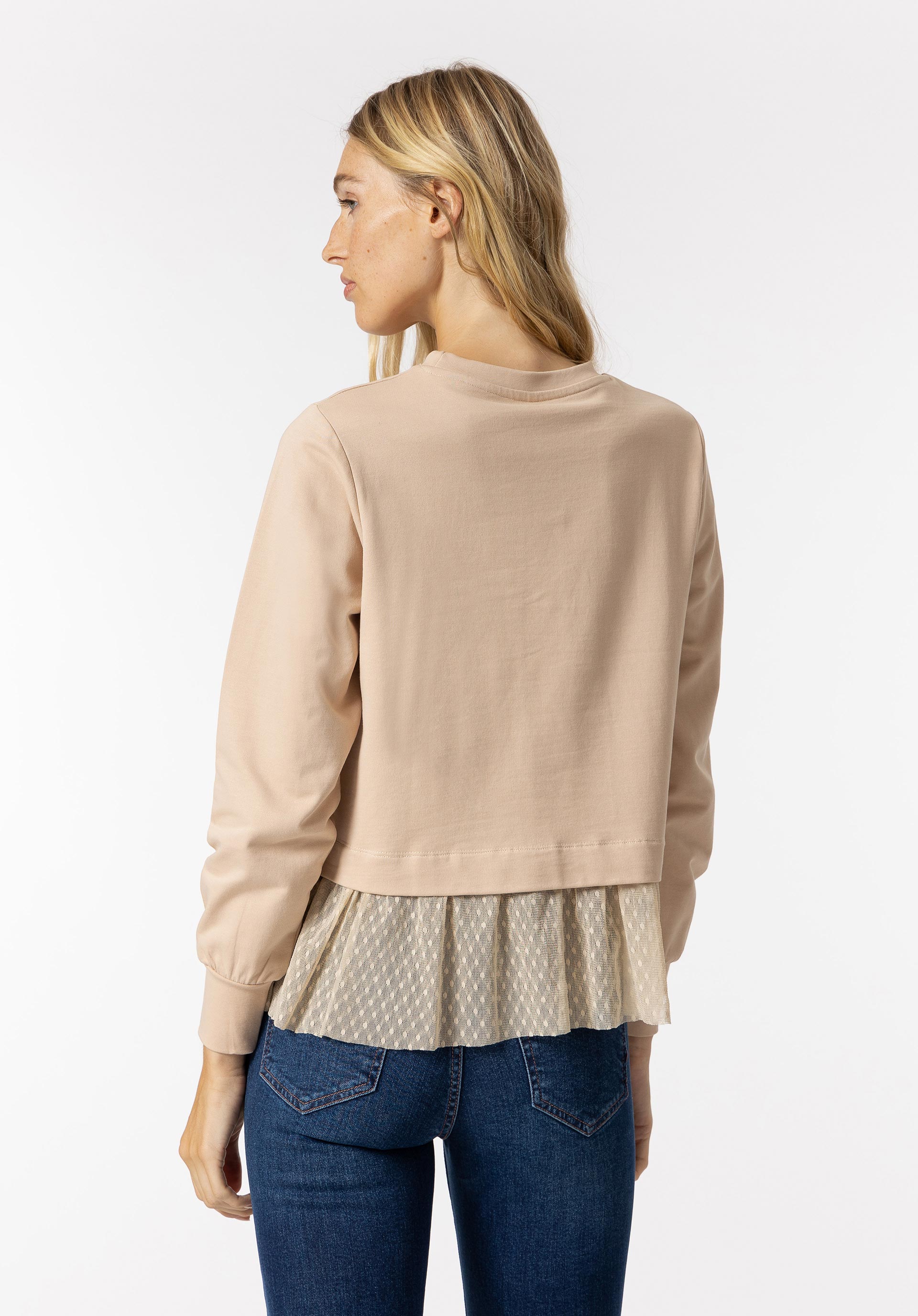 Sweatshirt Combinada com Texto