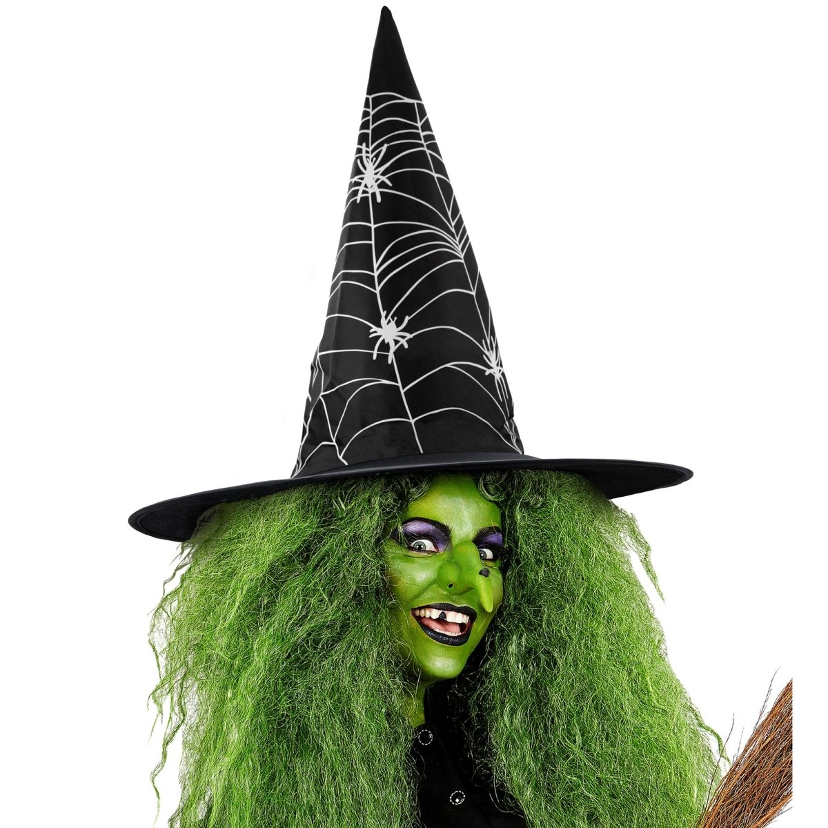 Halloween Heksenhoed Zwart Wit Spinnenweb
