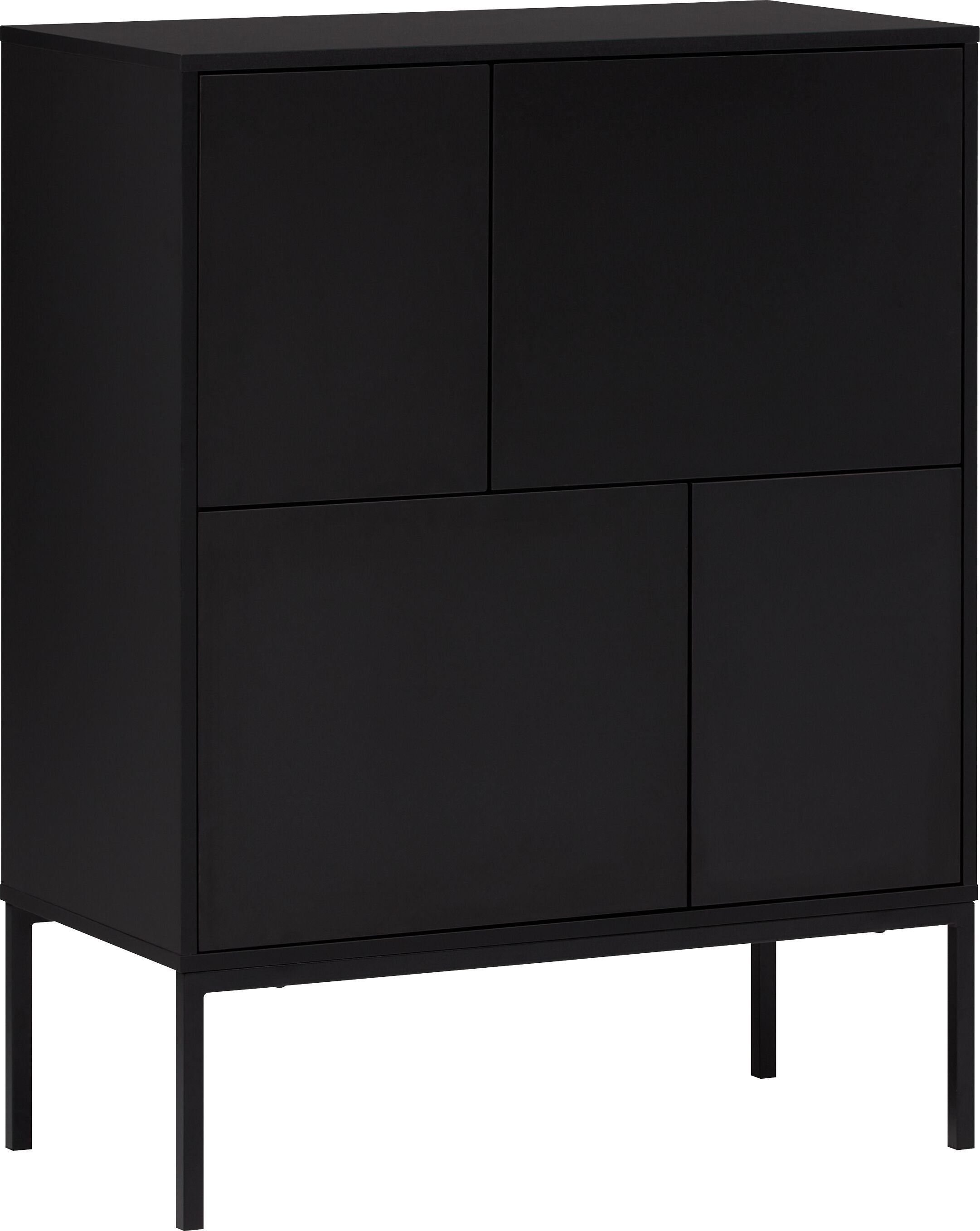JEREMY Highboard - Schwarz / B: 80.0 cm x T: 40.0 cm x H: 103.0 cm
