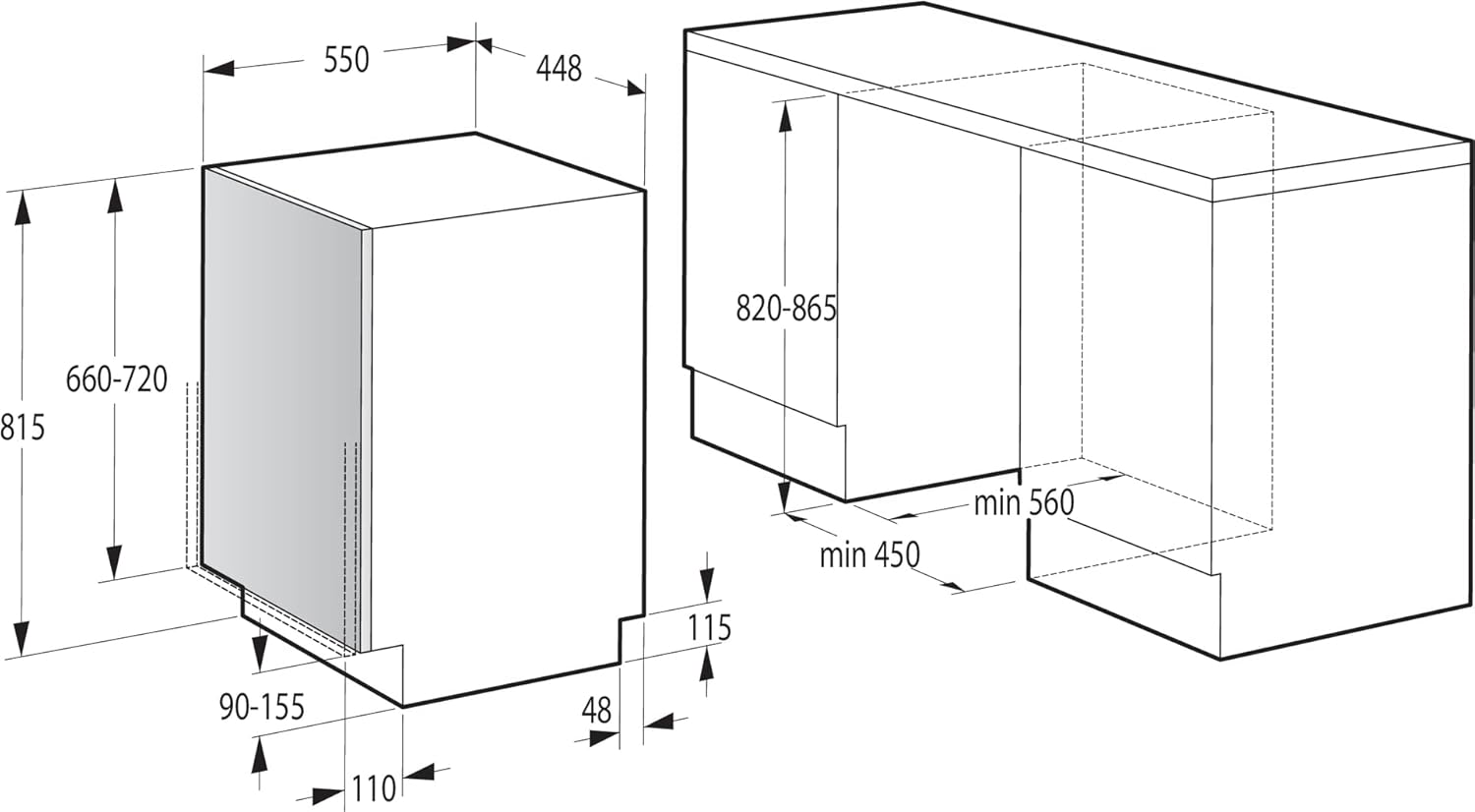 Gorenje GV583C10 Vollintegrierbarer Geschirrspüler, 45cm, 10 Maßgedecker, TotalDry automatische Türöffnung, ExtraHygiene, vollständiger Überlaufschutz, Spültemperatur bis 65°C