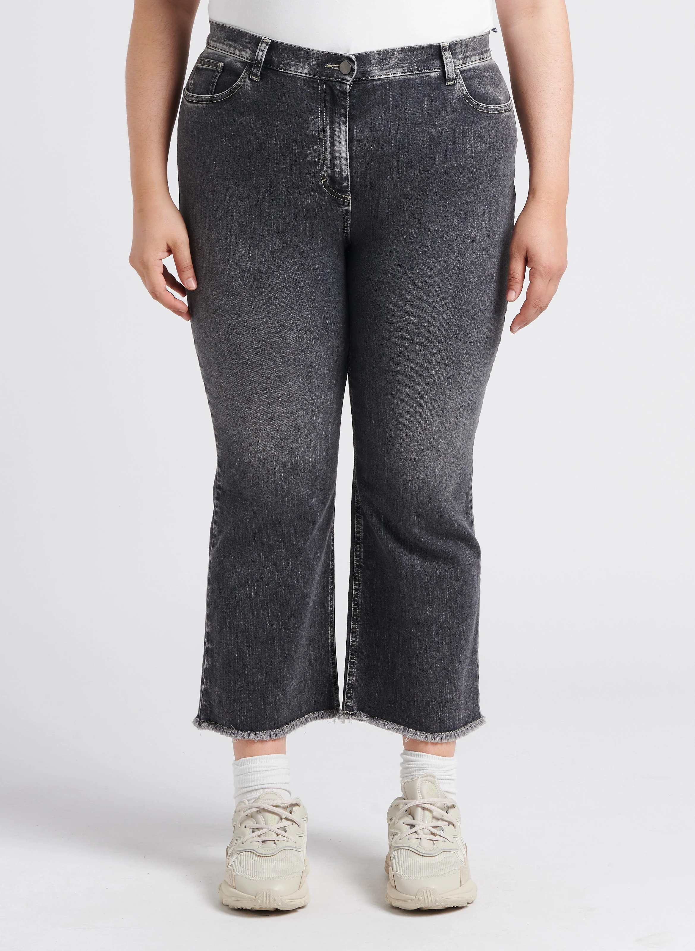 IGEA - Jean droit taille haute en coton mélangé| Noir