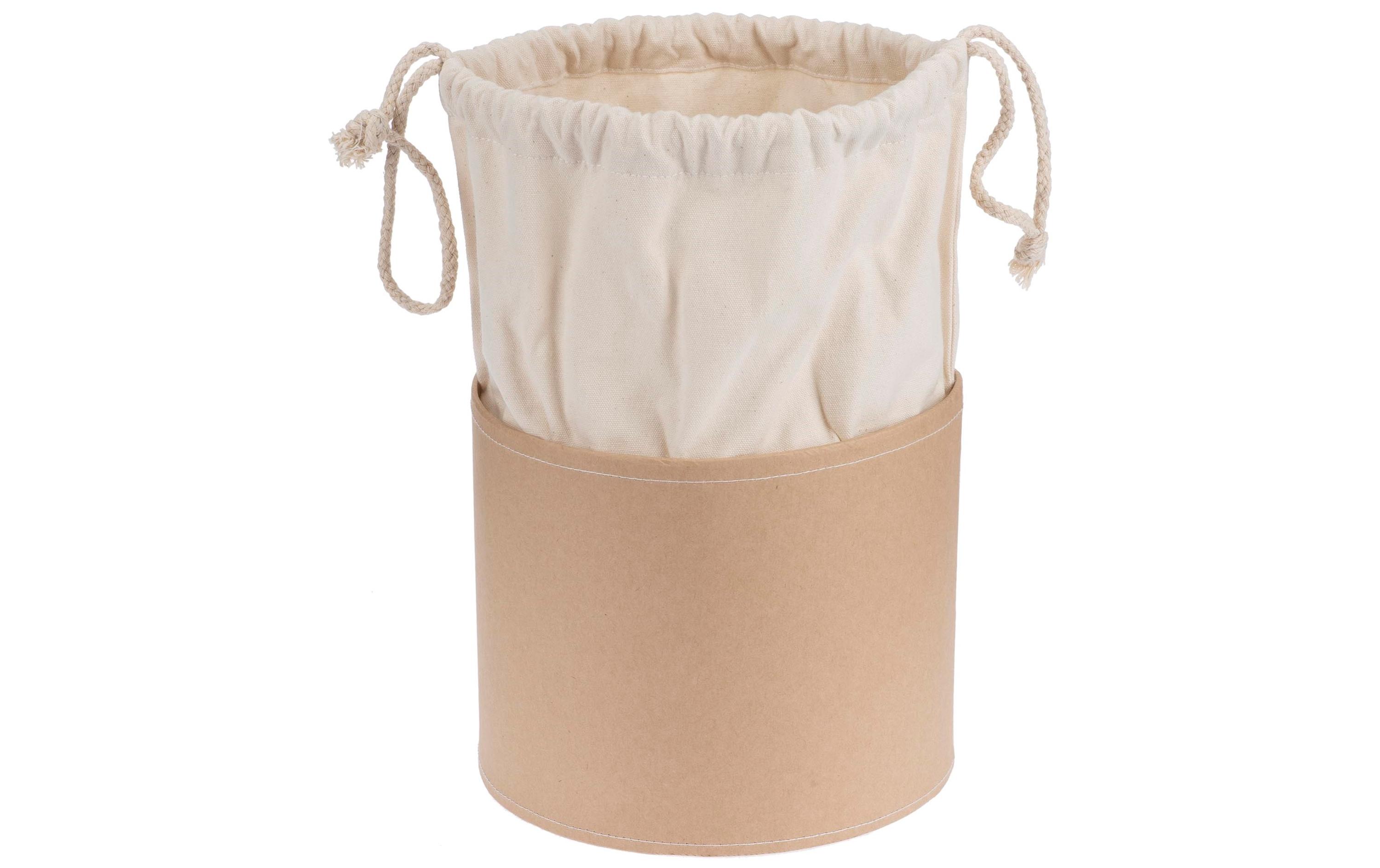 Kartoffelsack in Pappbox, 15 cm, Nature/WeissKompakter Kartoffelsack in Pappbox