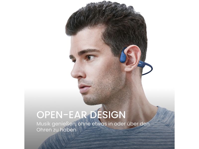 Shokz Bone Conduction Kopfhörer OpenRun USB-C Blau Knochenschall-Sport-Kopfhörer