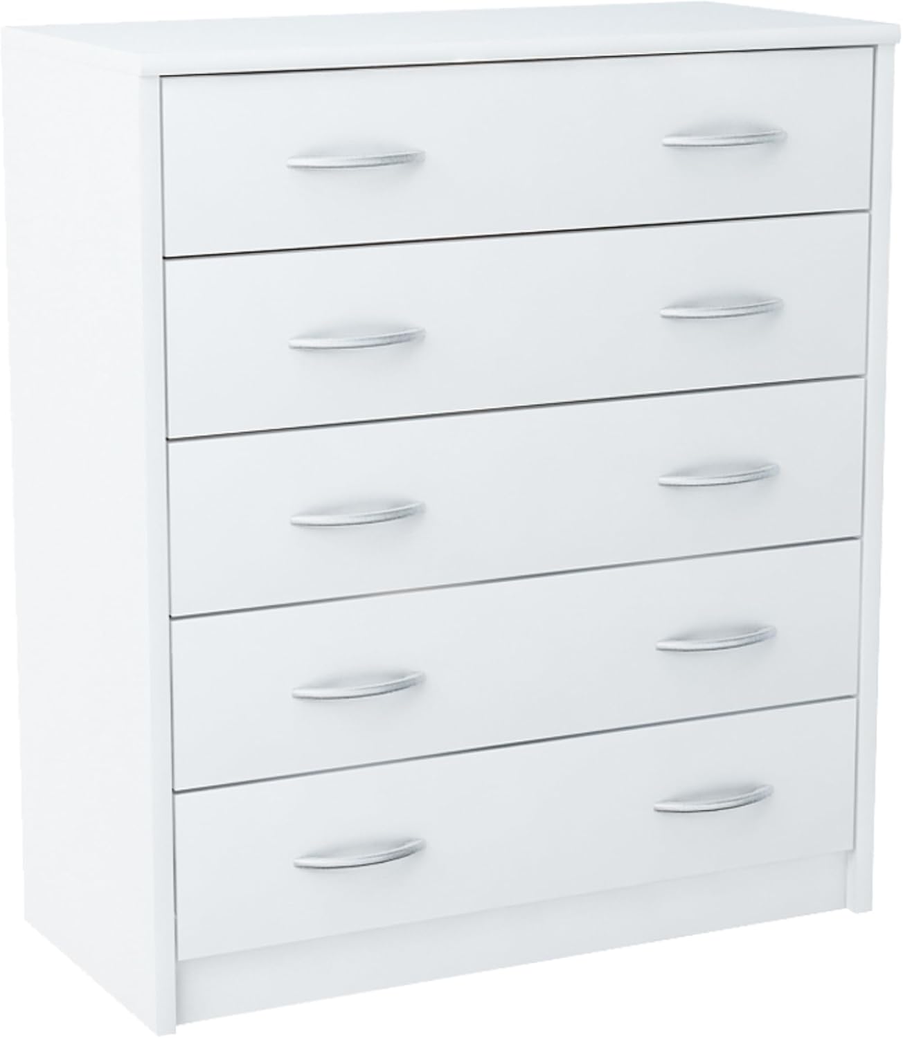 Home Collective Schuhschrank mit 5 aufklappbaren Schubladen, Schuhregal mit 5 Fächern weiche abgerundete Kanten, 74 cm breit, laminierte Platte, Matte Oberfläche, platzsparende Schuhaufbewahrung Weiß