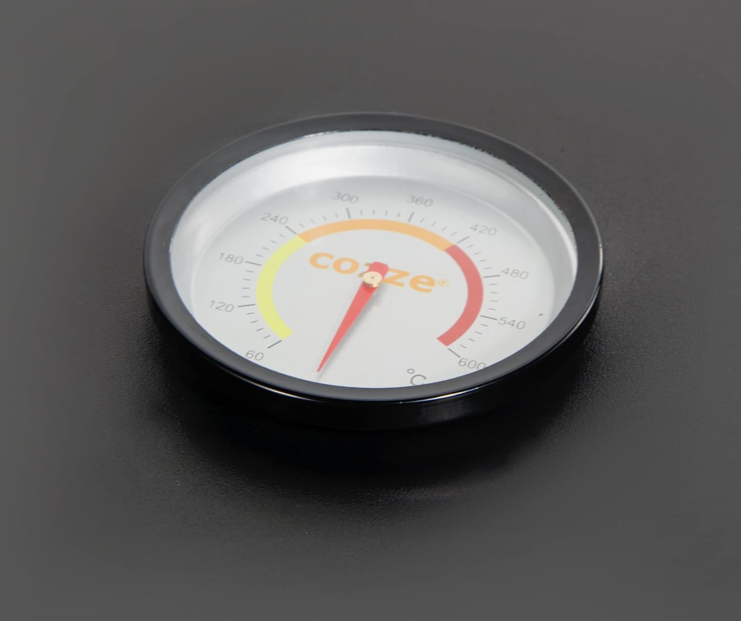 Cozze® 90349 13' Gas Pizza Ofen mit Thermometer mobiler Pizzaofen Pizzastein Gasgrill bis 400 degreeGrad regelbar mit 34x34 cm Pizzastein tragbar Terrasse Balkon, Schwarz