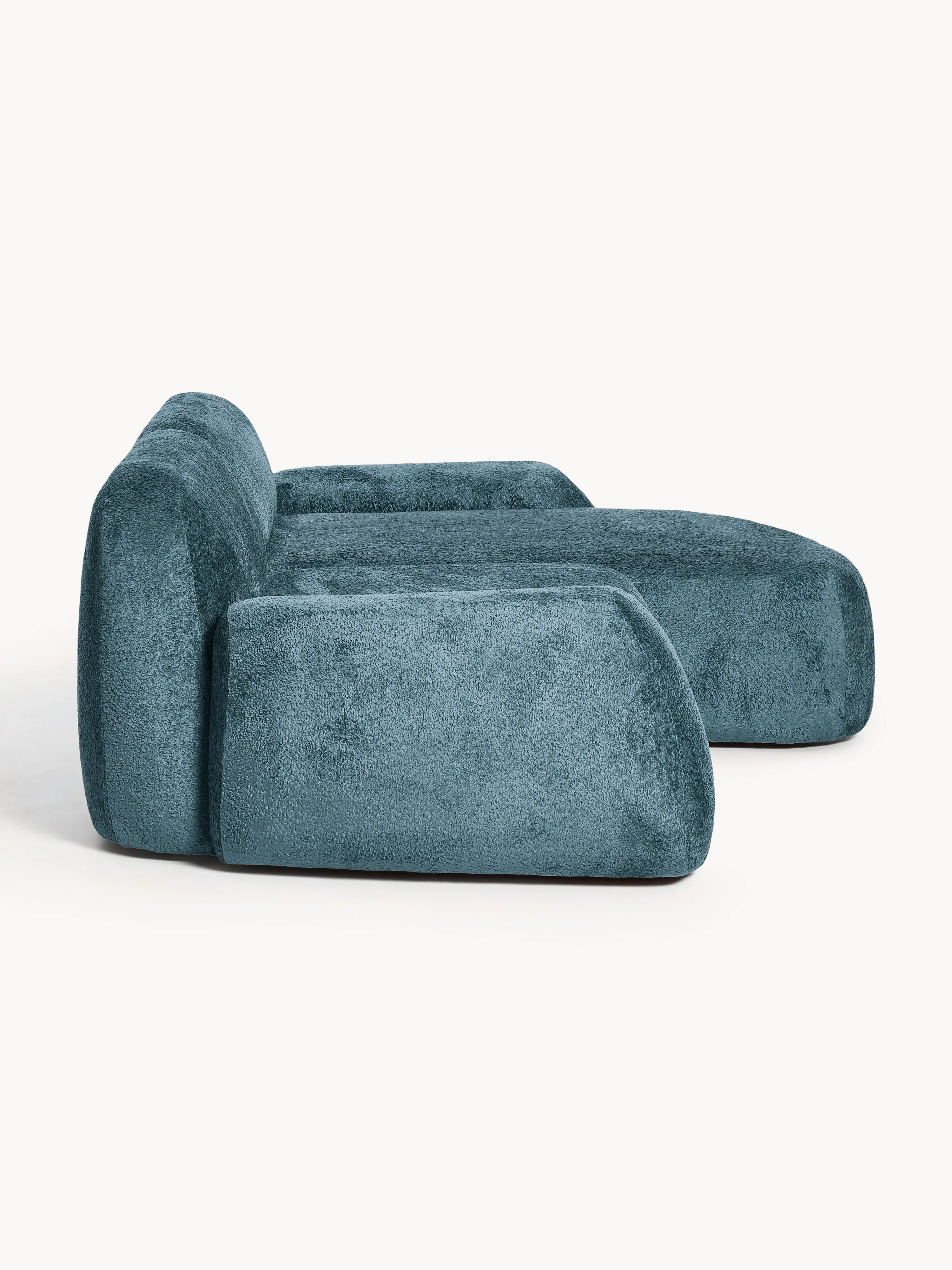 Modulaire teddy-bouclé hoekbank Wolke (3-zits)