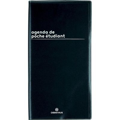 Agenda de poche Boréal Étudiant - 1 semaine par page - 9,5 x 18 cm - noir - Oberthur