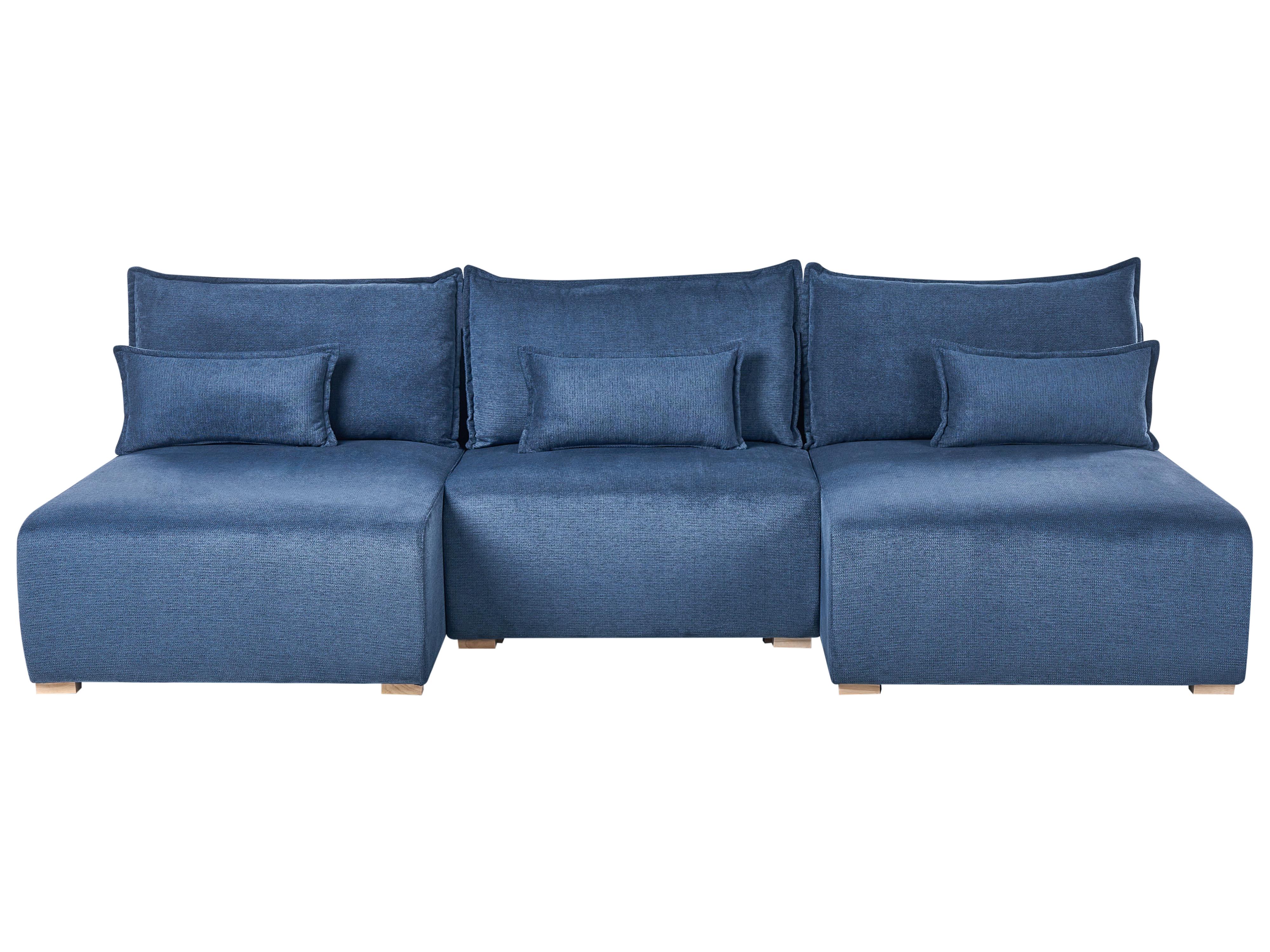 Modulaire U-vormige bank NERBO Stof Blauw