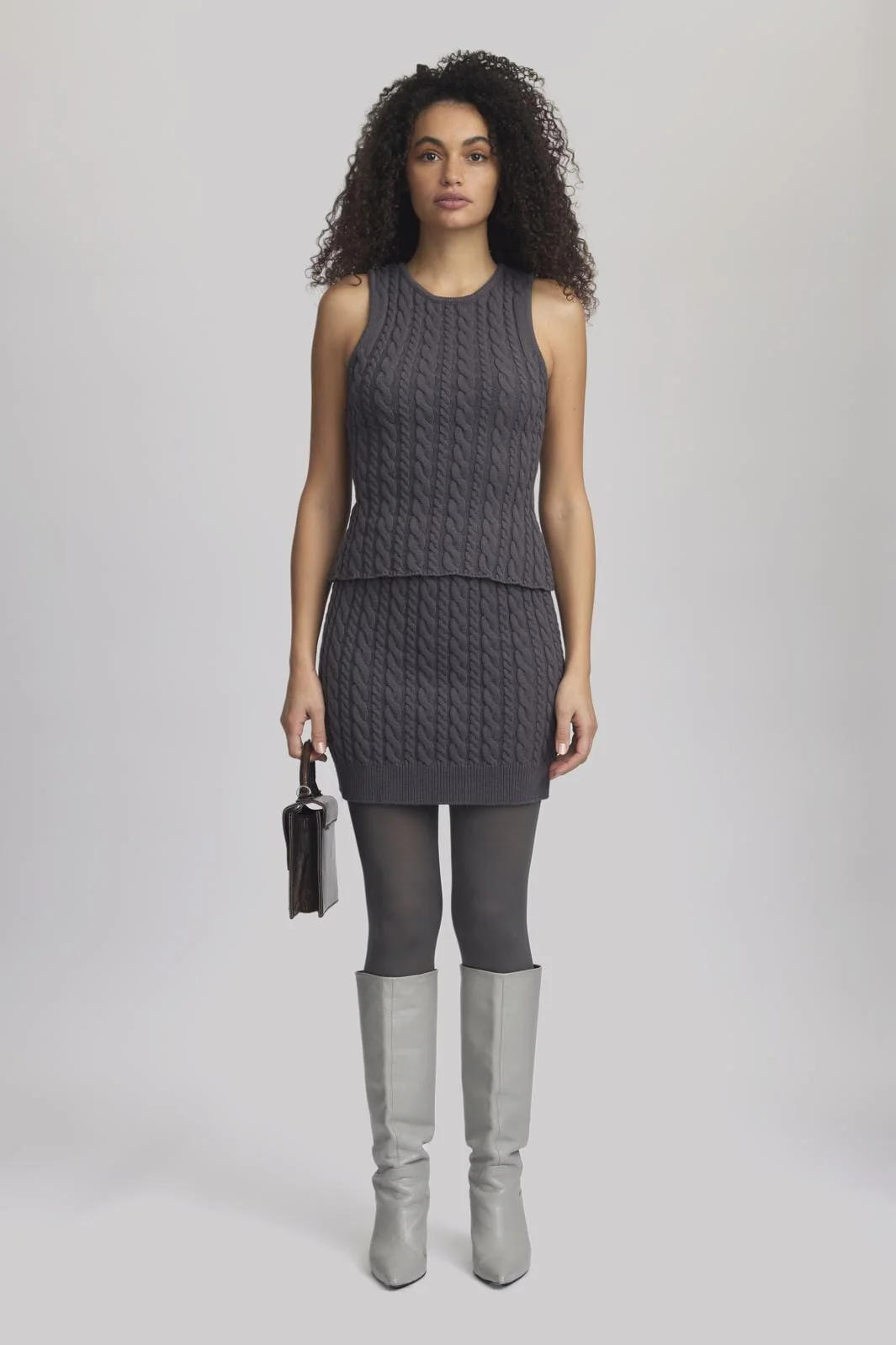 Gestuz Panigz Long Dress 03 gray pinstripe