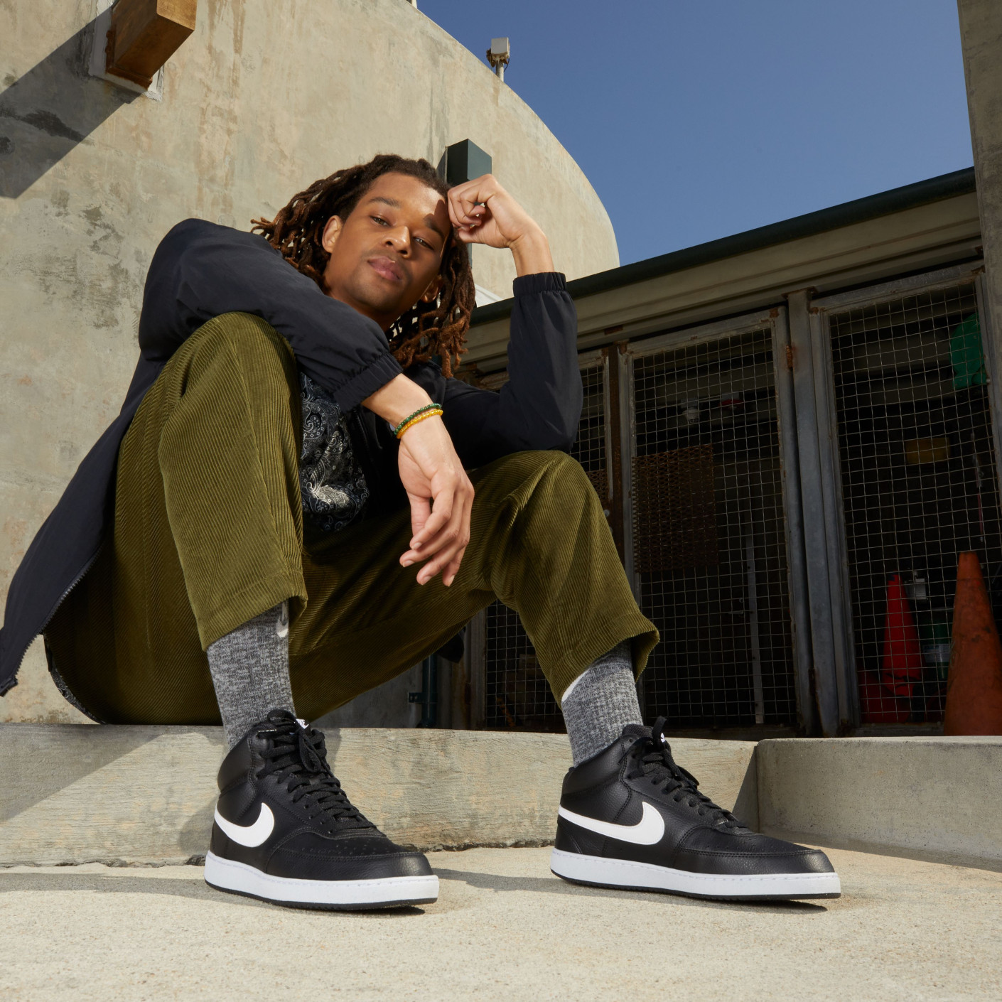 Nike Court Vision Mid Next Nature Sneakers Zwart Wit