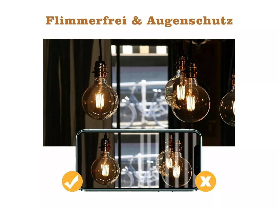 NETTLIFE Pack de 6 ampoules LED E27 lampe vintage - ampoules à filament blanc chaud G95 2700K 4W Edison idéales pour maison hôtel café bar