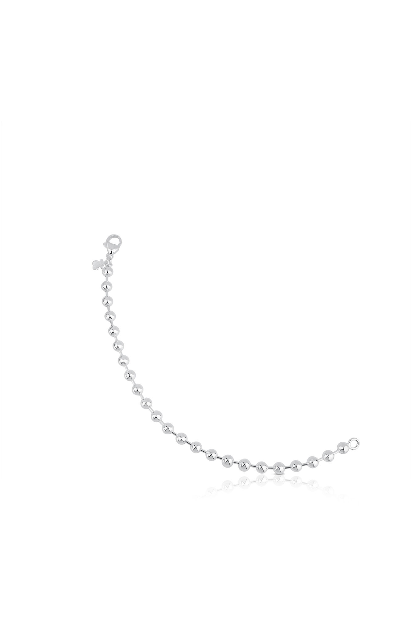 Pulseira Básica com Bolas Prateadas - Cinza