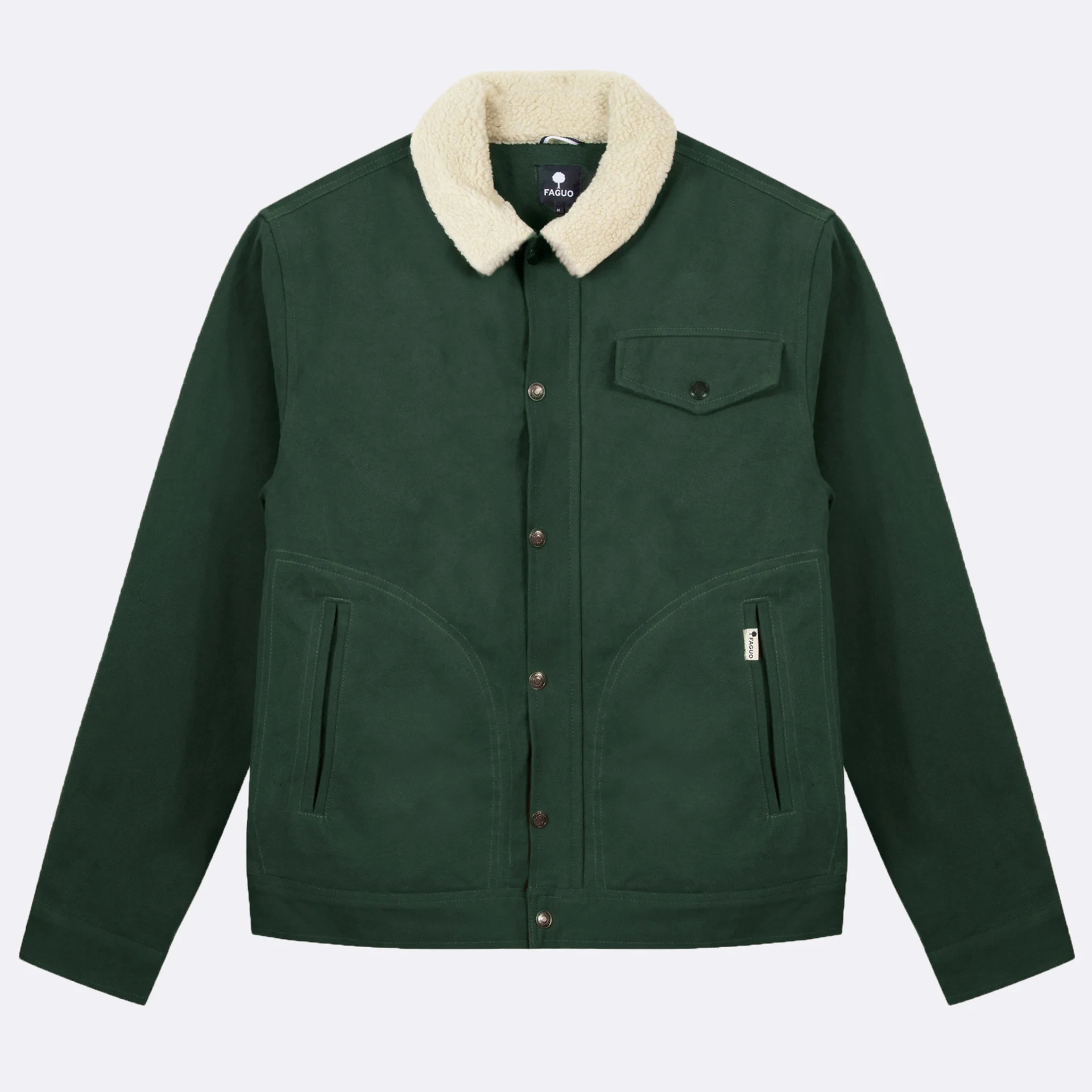 Blouson vert foncé coton recyclé et polyester - modèle Seillon