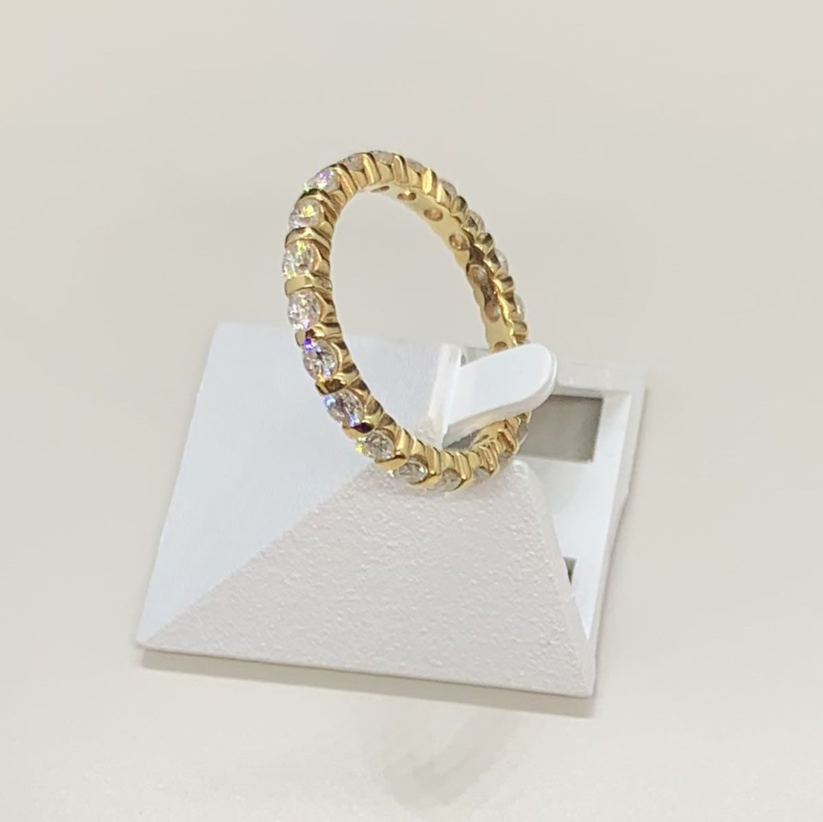 Bague d'occasion or 750 jaune tour complet diamants