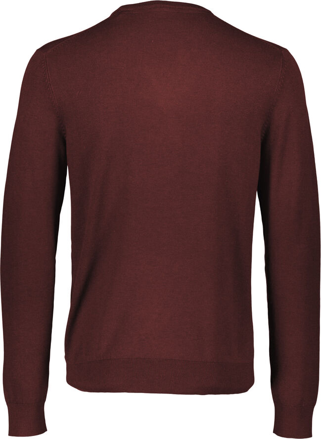 Lindbergh Ecovero L/S o-neck knit Dk red mel