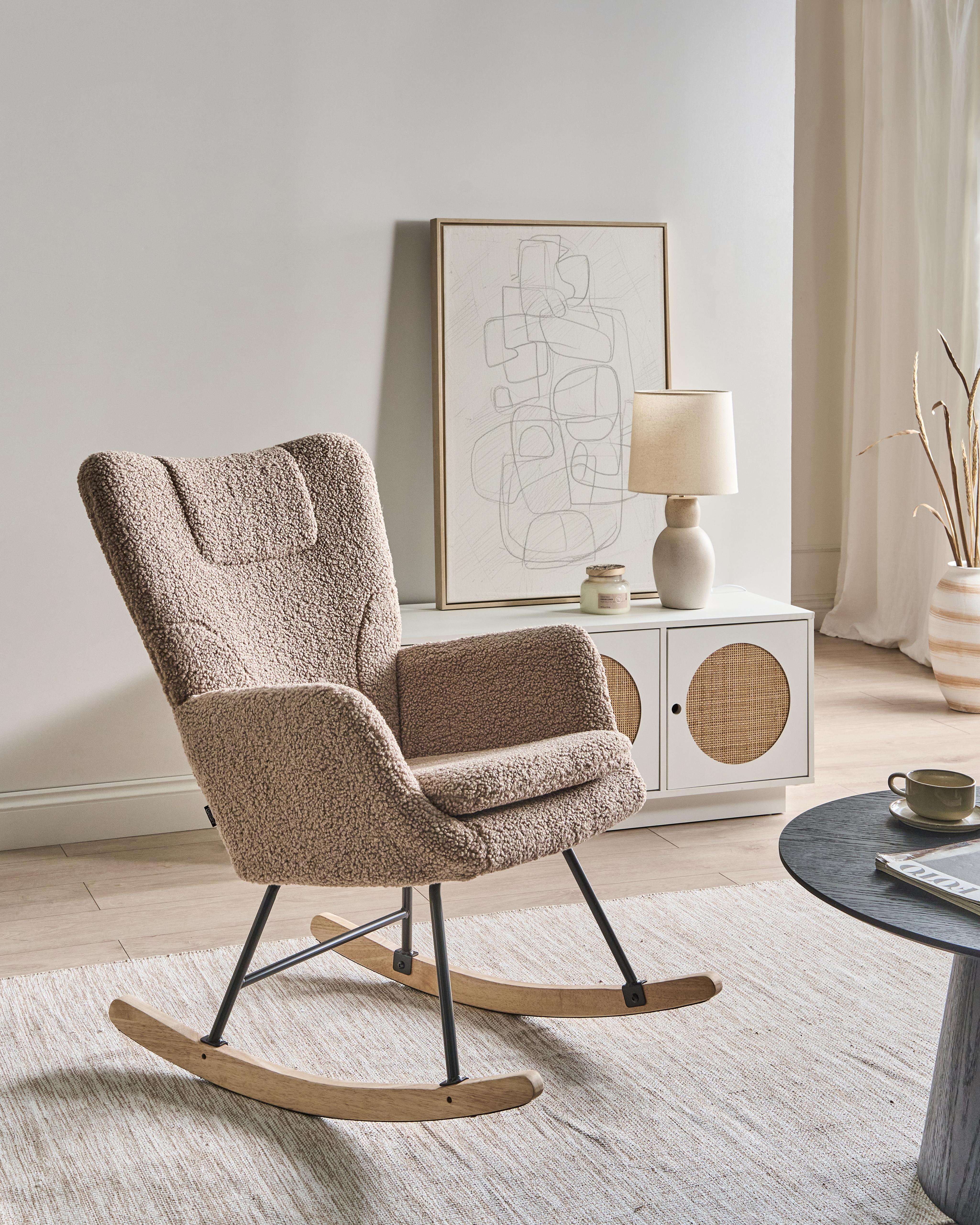 Schommelstoel SANDVE Bouclé Taupe