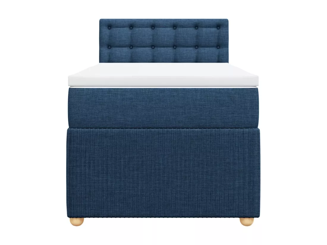 Sommier à lattes de lit avec matelas Bleu 90x190 cm Tissu