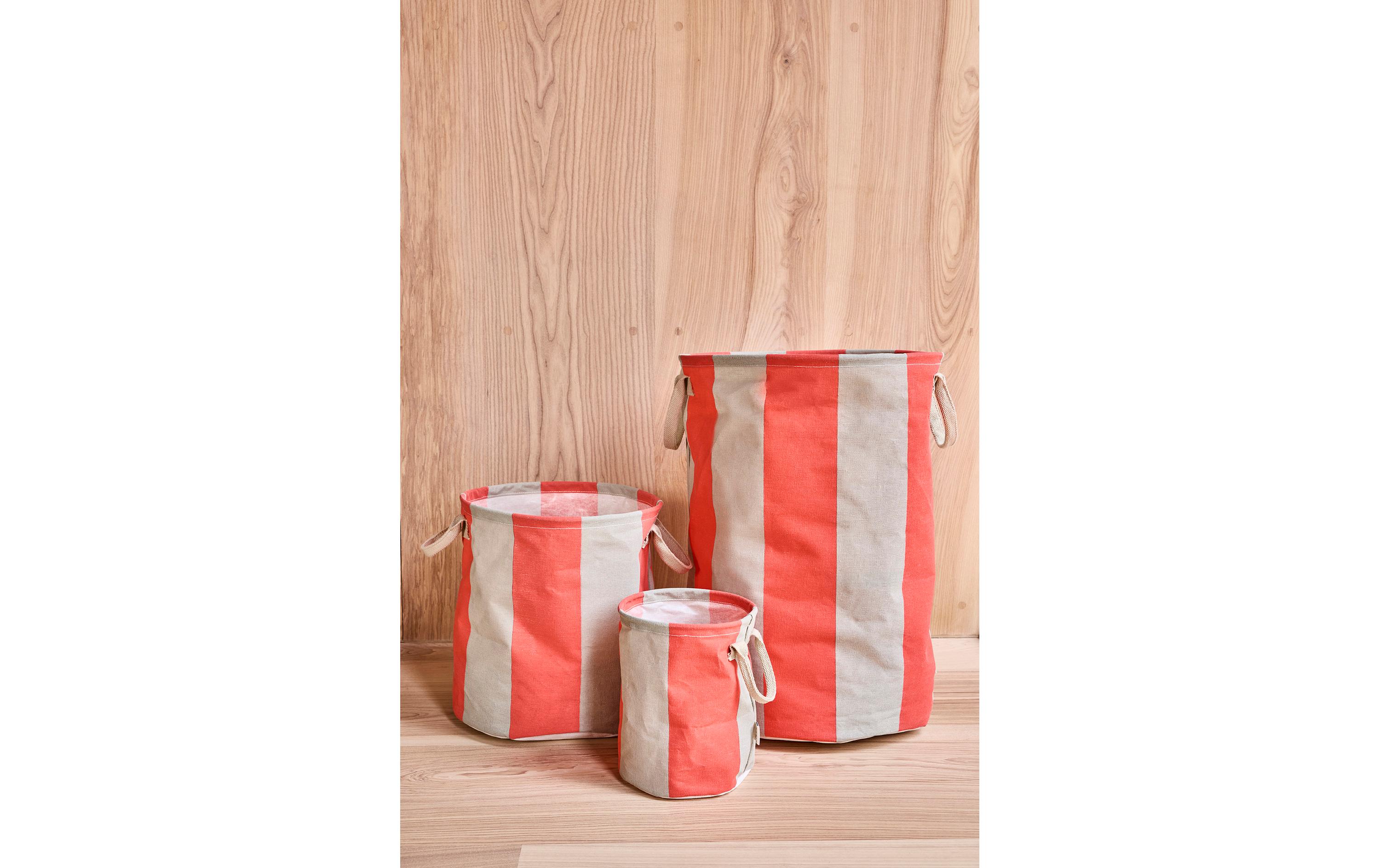 Wäschekorb Kara 2 Stück, 25 l, Kirschrot/Weiss2-er Set Wäschekörbe mit Henkel