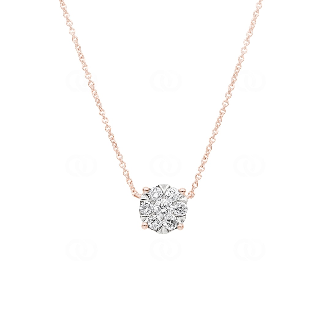 Collier 750/18 K Roségold mit Diamanten 0.33ct H/Si