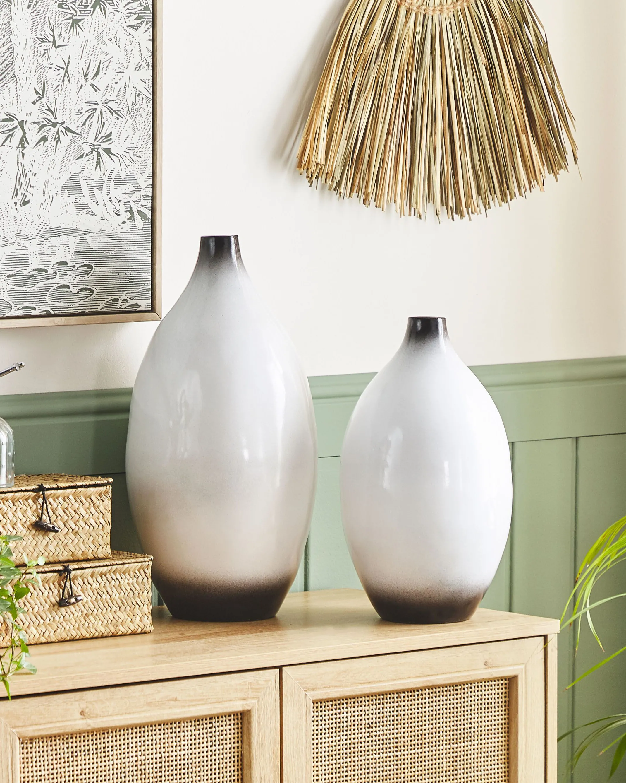 Decoratieve vaas BAEZA Keramiek 36 cm Wit