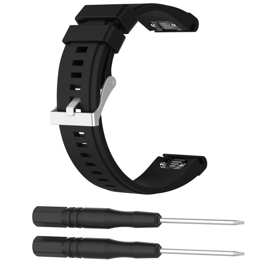 Garmin Fenix 7X / 7X Pro Ersatz Silikon Sport Armband- Schwarz