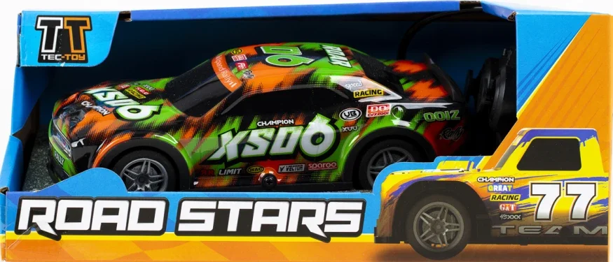 TEC-TOY - Roar SXO6 w/light R/C 1:22, 27MHz - Green/Orange (471254)