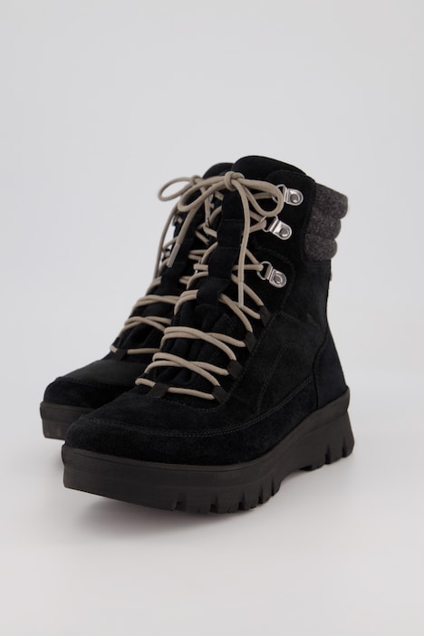 Leder-Boots, Tamaris Comfort, Haken-Schnürung, Weite H