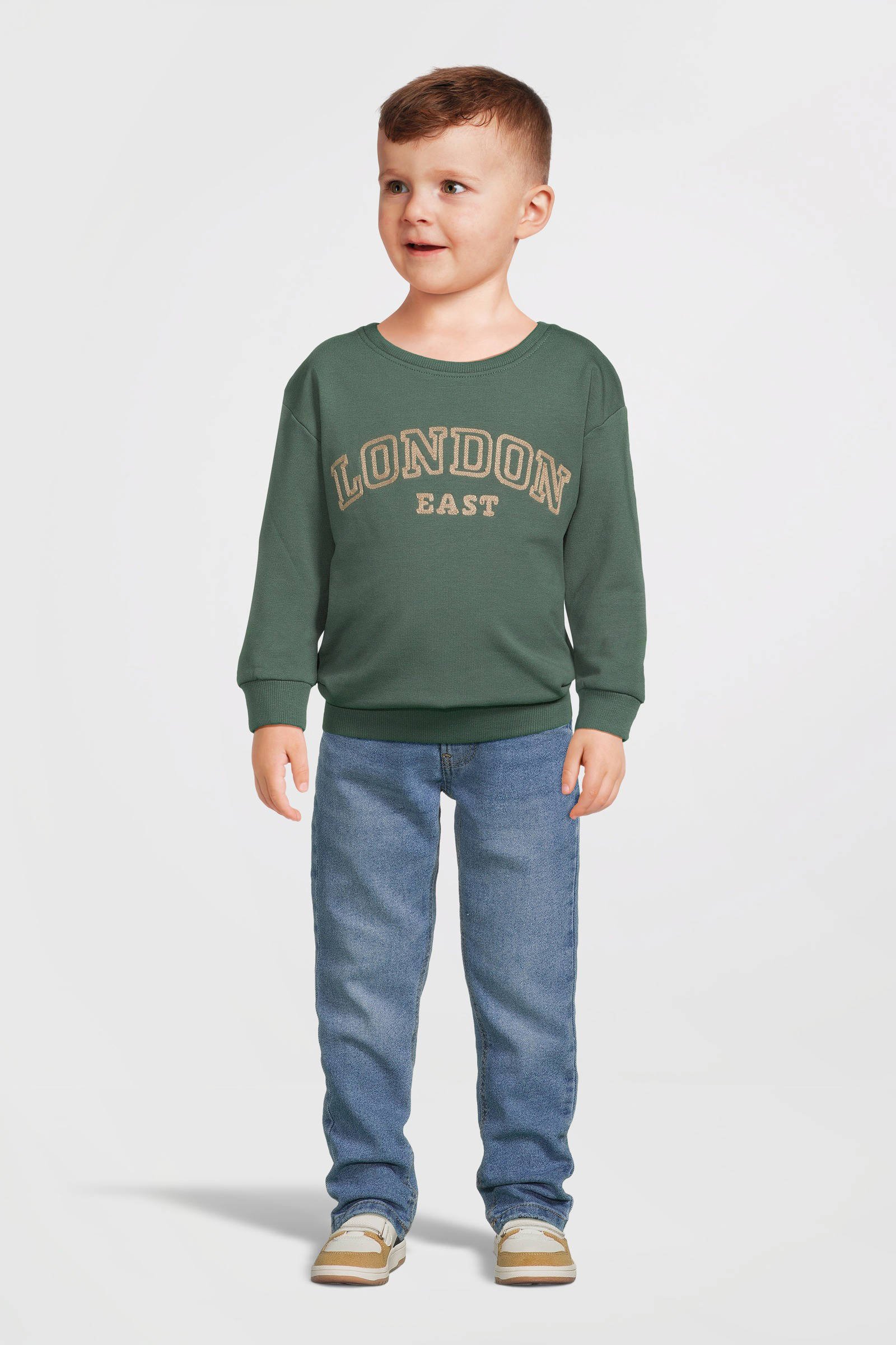 NAME IT sweater NMMRADU met tekst groen