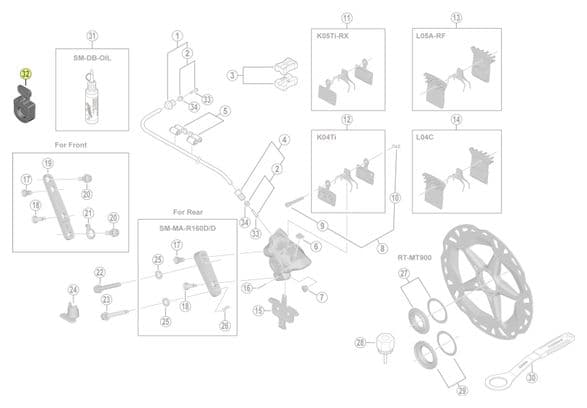 Cale d'Étrier/Entretoise de Purge Shimano Bleeding Spacer pour Freins Dura-Ace BR-R9270