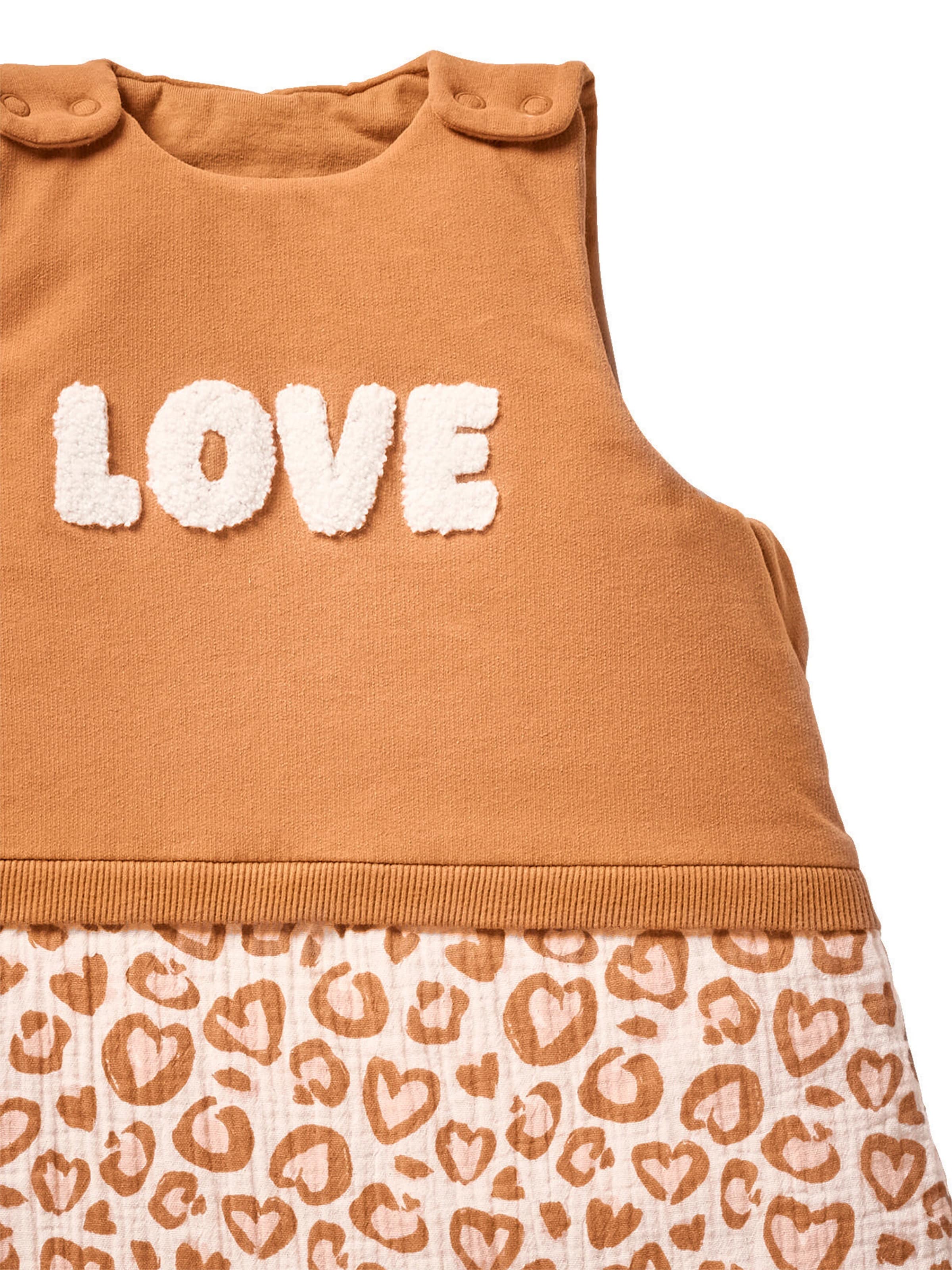 Vertbaudet Baby Schlafsack mit abnehmbaren Ärmeln LOVELY LEO hellbraun
