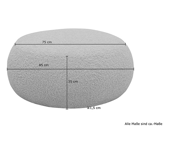 DOMO collection Hocker »Ruka«, taupe, ca. 85 x 85 cm