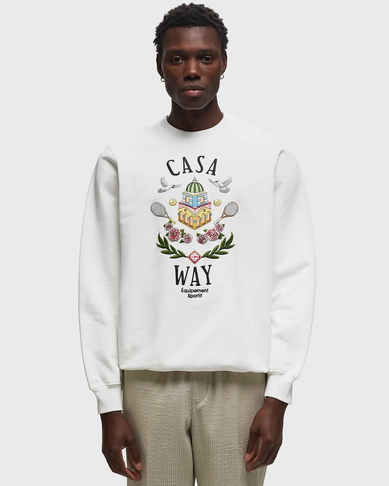 Casablanca CASA WAY EMBROIDERED UNISEX SWEATSHIRT