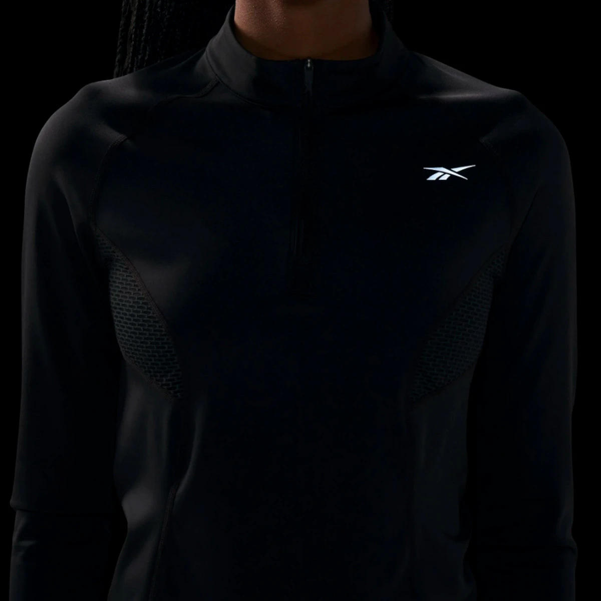 Sweatshirt Reebok Running 1/4 Zip Mulher