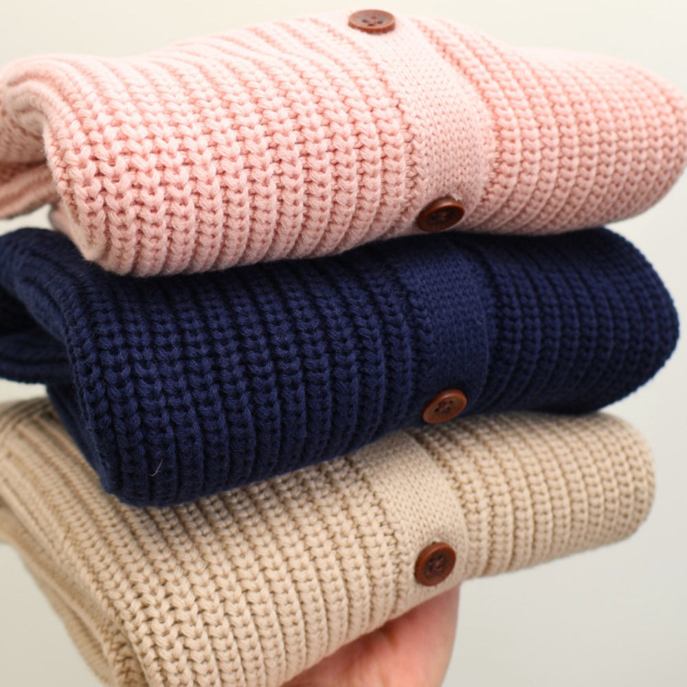 Køb COPENHAGEN COLORS Beige Strikket Classic Rib Cardigan