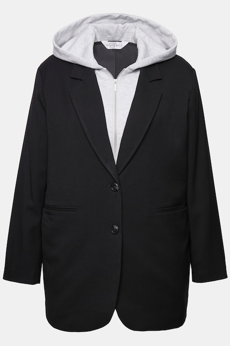 Blazer, oversized, Kapuze, Komplettfutter