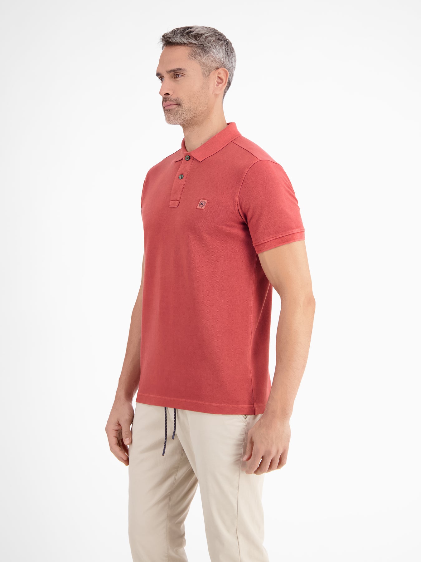 Herren Poloshirt in gewaschener Optik