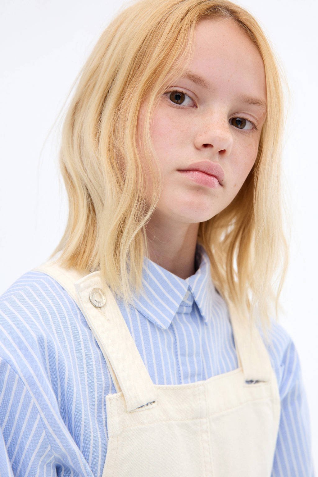Mango Kids spijkerjurk ecru