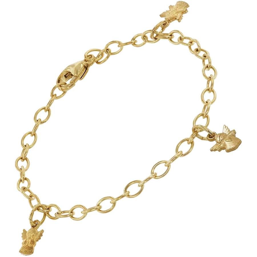 trendor Mädchen-Armband mit Engeln Gold auf Silber für Kinder gold