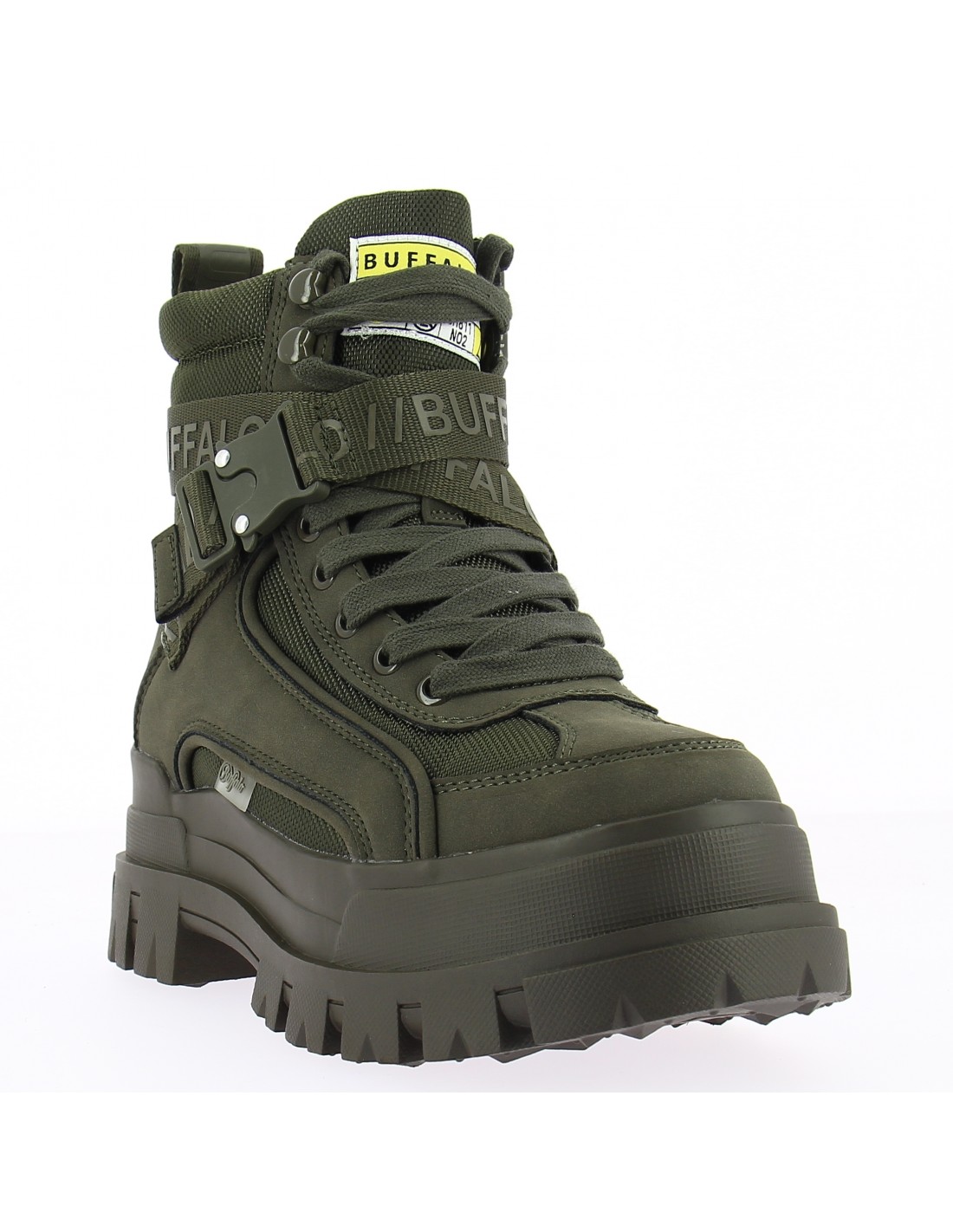 buffalo bottines femme aspha com1 laceup mid kaki