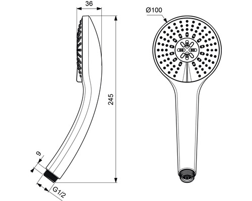 Ideal Standard Idealrain ronde handdouche Ø 100 mm chroom B9403AA