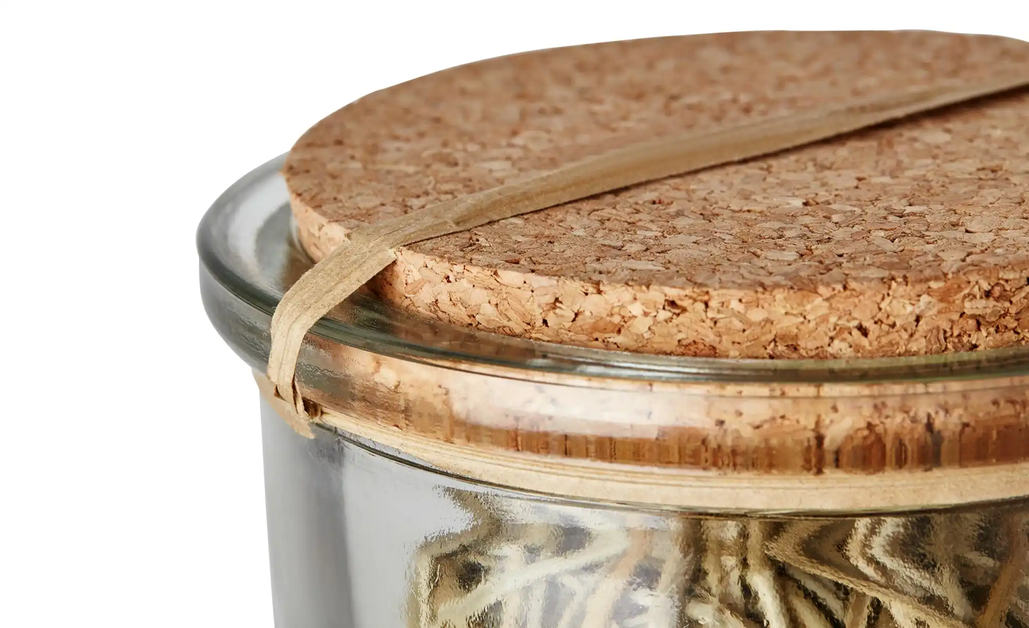 Dekokugeln im Glas mit Korkdeckel