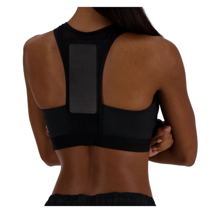 New Balance Dame BH NB Sleek Medium Support Pocket Sports Bra Sort