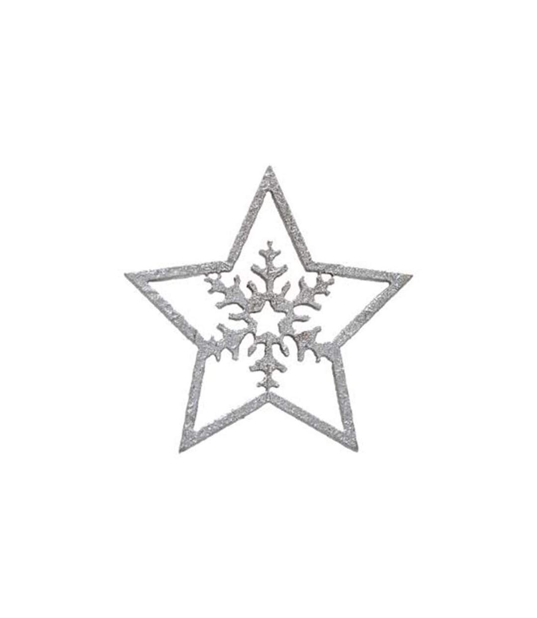 Paris Prix - Lot De 100 étoiles En Bois bocal 7cm Argent