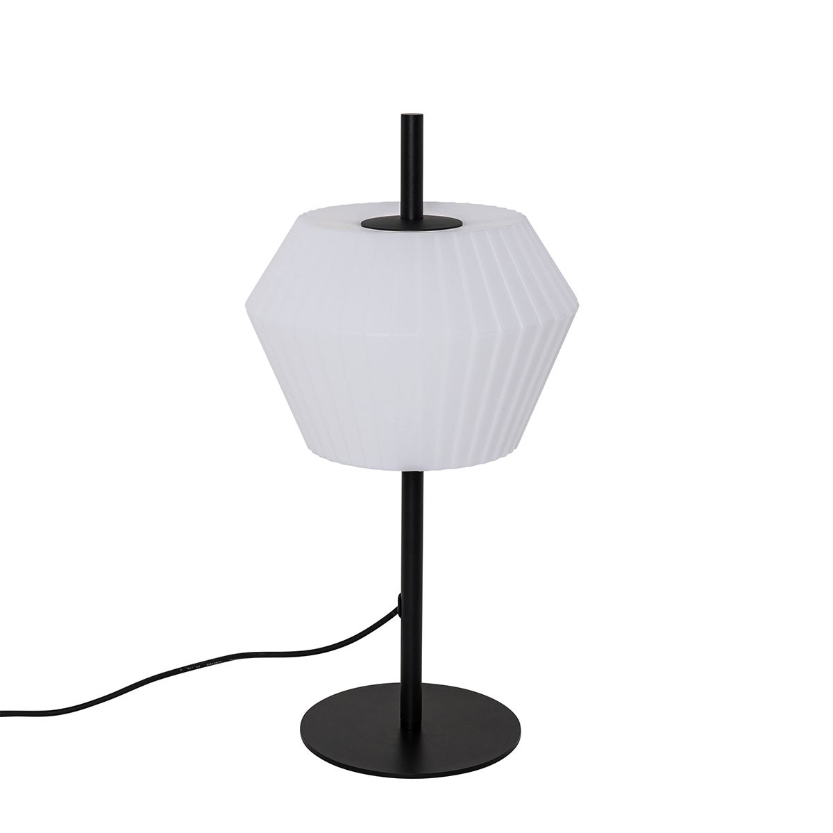 Moderne buiten tafellamp zwart met witte kap IP44 - Robbert
