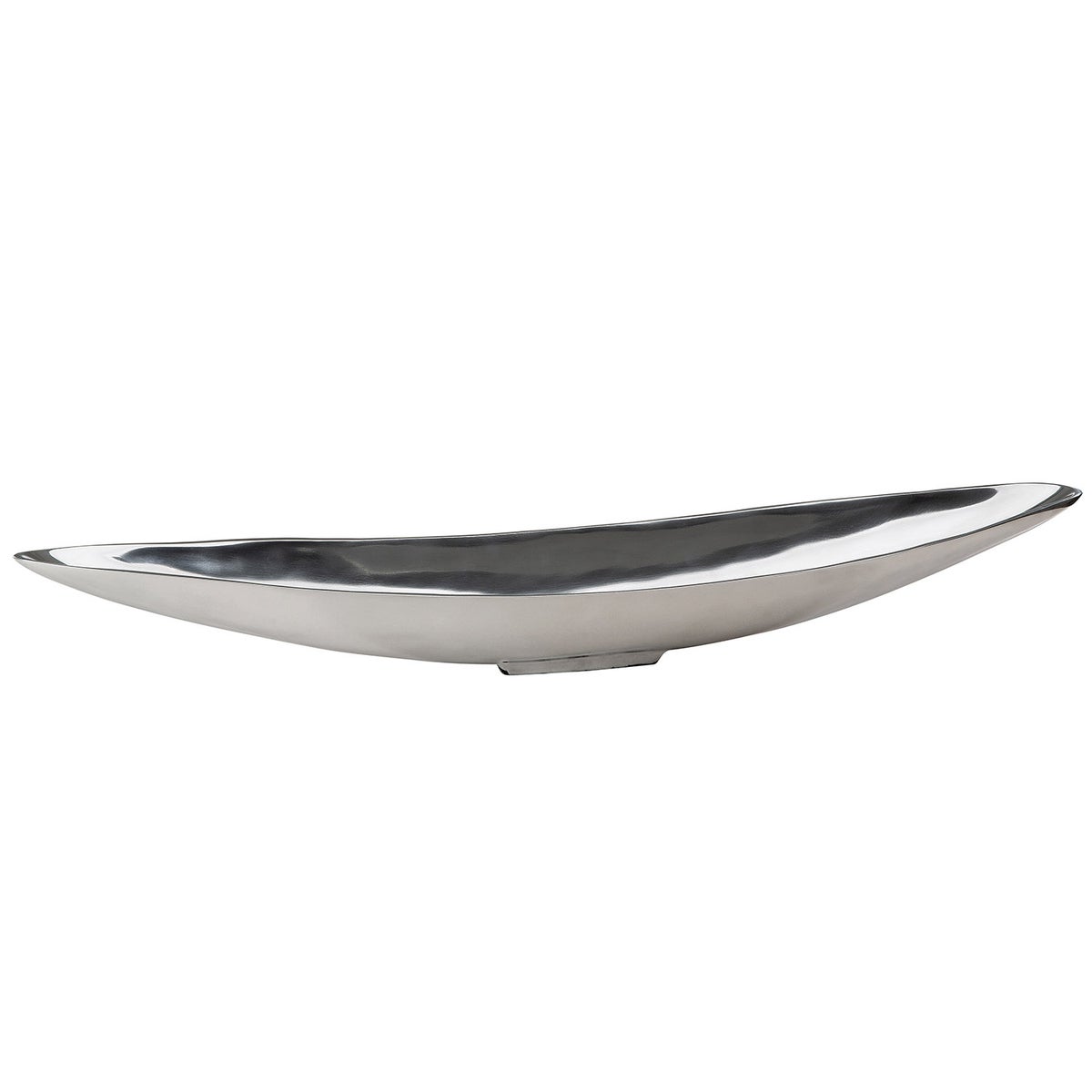 GILDE decoratieve schaal, 8,5 cm hoog, 80 cm breed, zilverkleurig aluminium