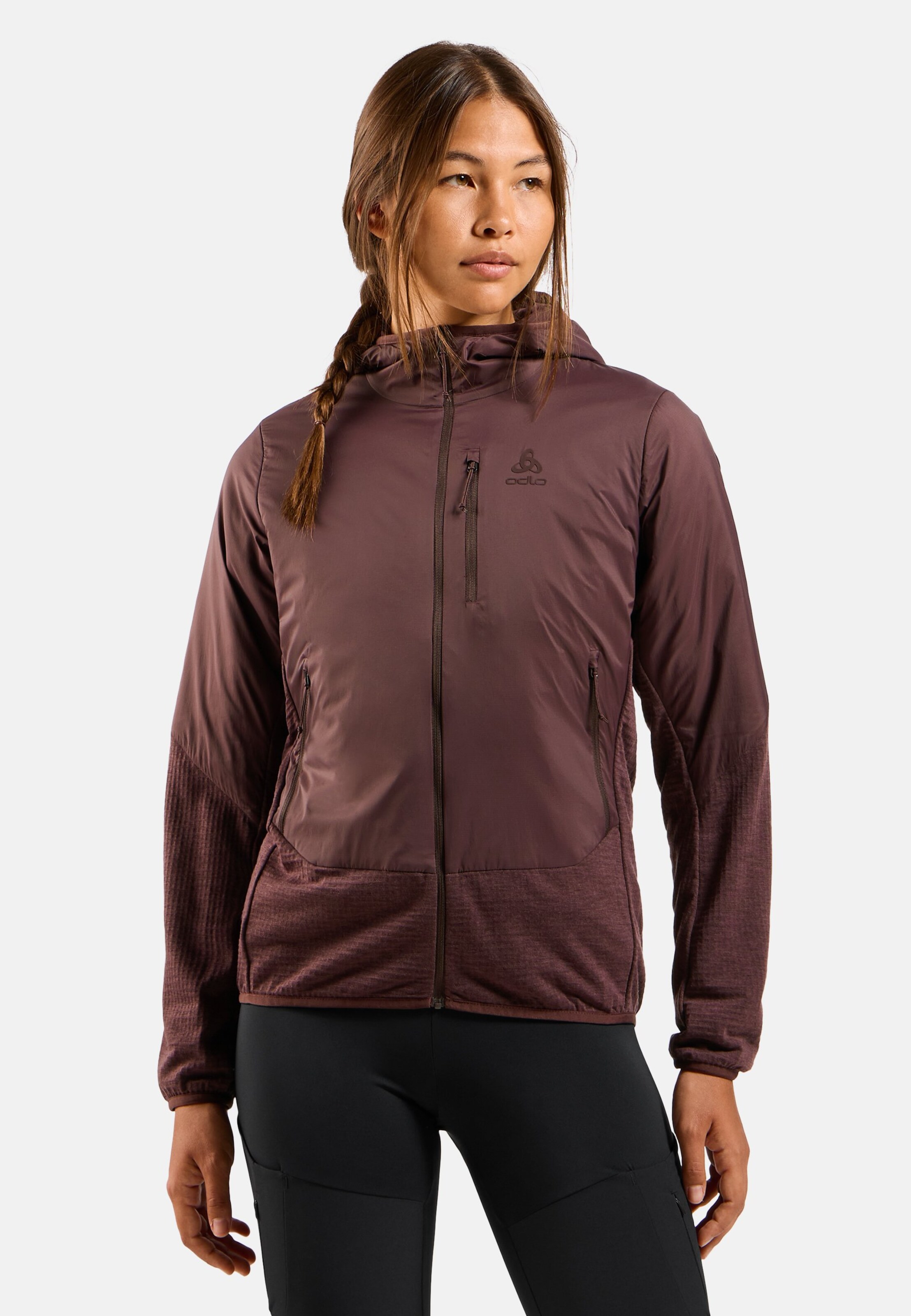 Isolierte Ascent Hybridjacke mit Wolle in fudge