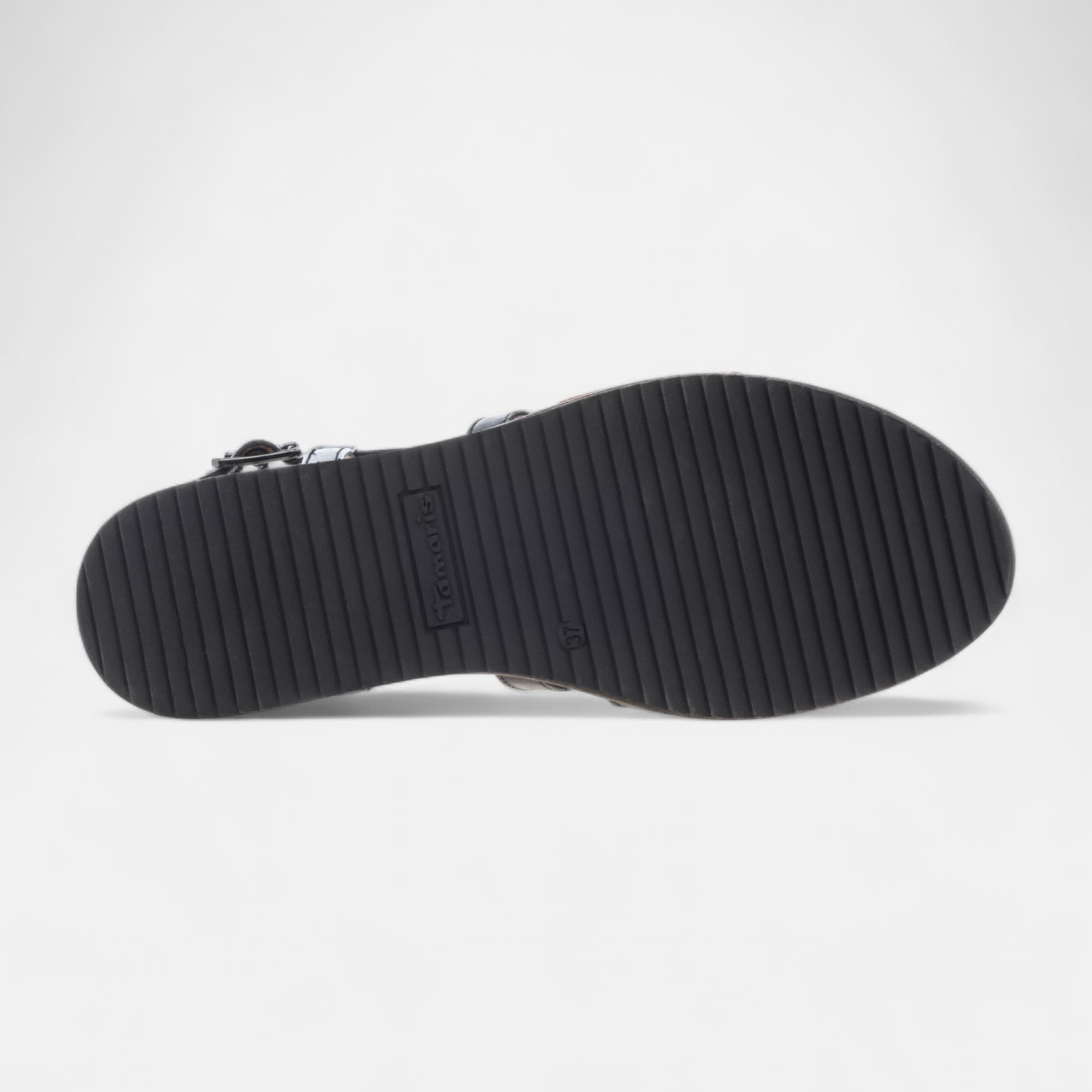 Sandales Femme en cuir noir