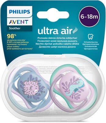 Philips Avent Ultra Air Deco Smokk 2-Pack 6-18m, Blå/Lilla