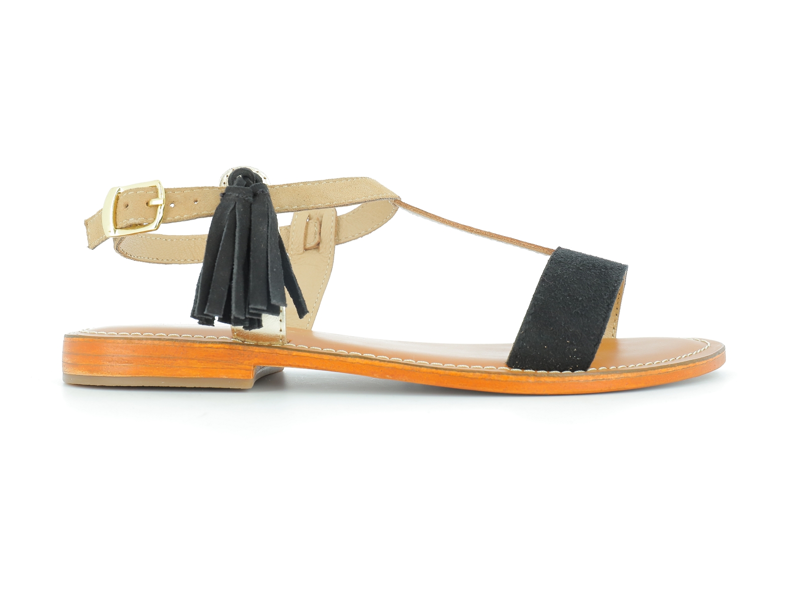 L atelier tropezien-SH 404 Cuir Noir Or