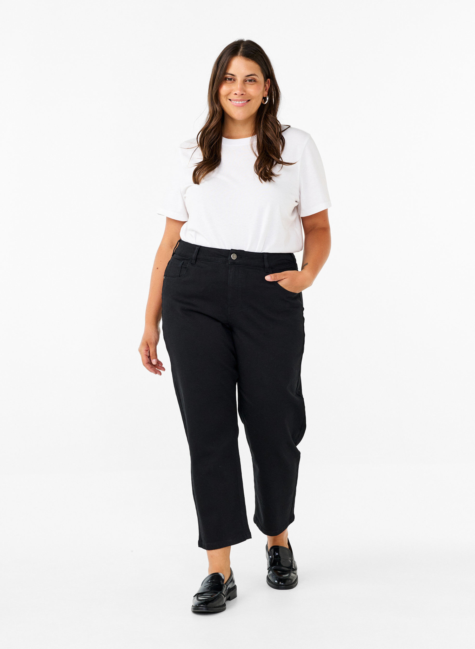 Cropped Vera jeans med straight fit
